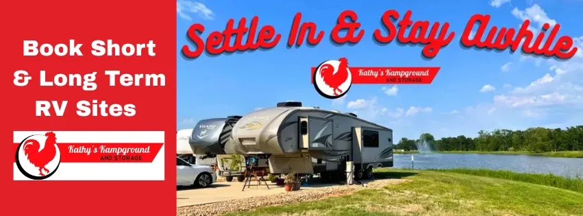 Kathy's Kampground & Storage logo with a rooster silhouette
